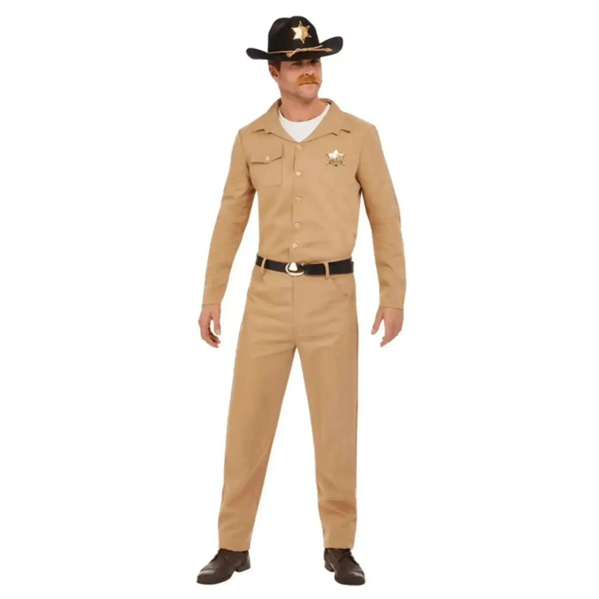 80s Sheriff Costume, Beige | The Party Hut