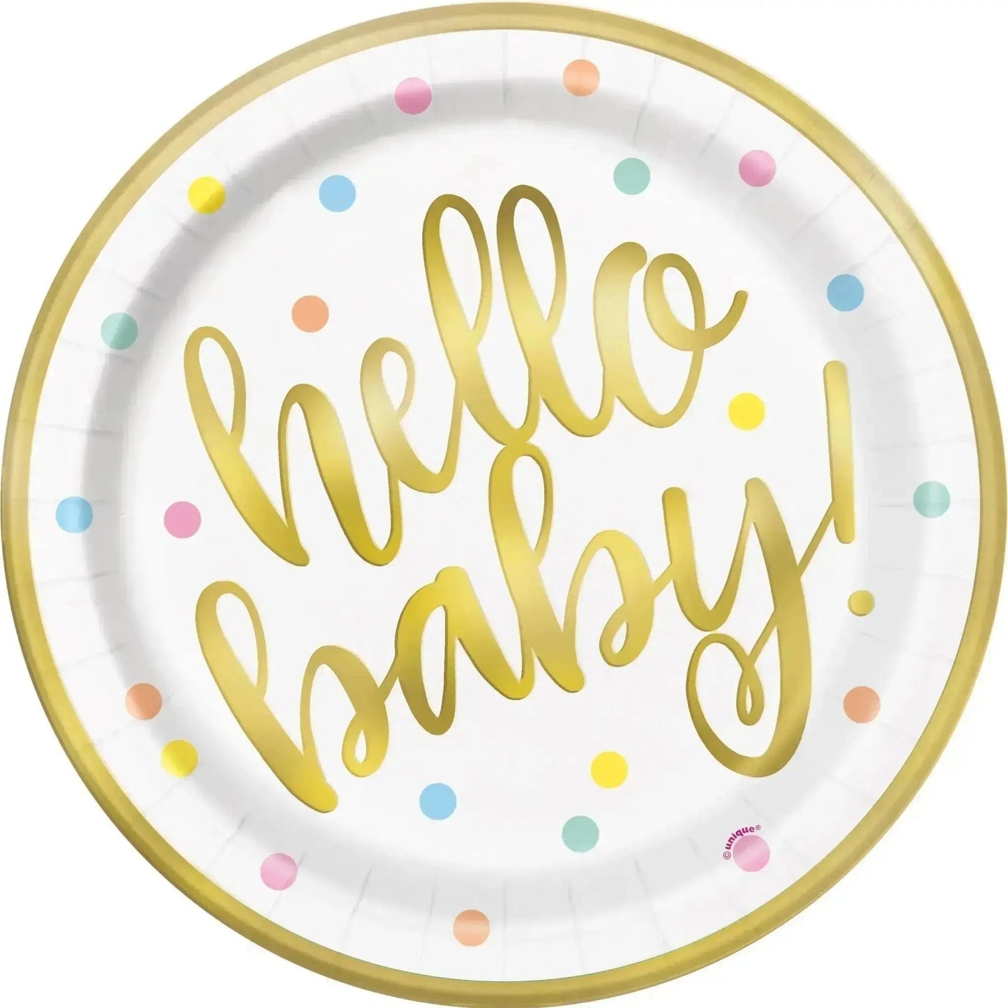 8pk Hello Baby Plates | The Party Hut