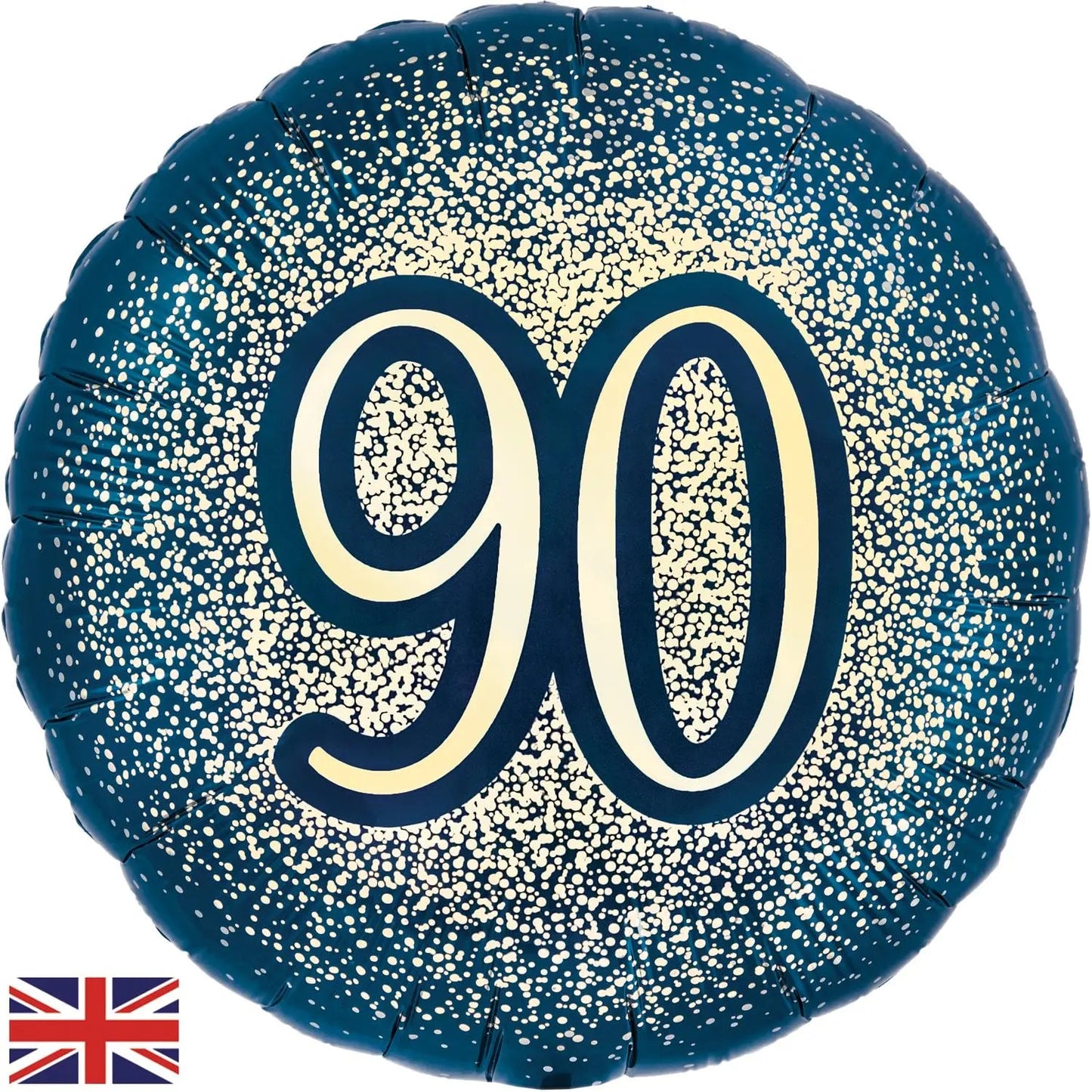 90th Birthday Balloon - Navy Blue & Gold | The Party Hut