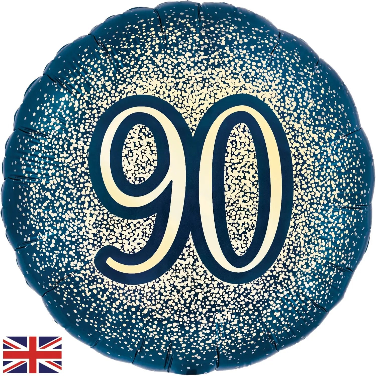 90th Birthday Balloon - Navy Blue & Gold