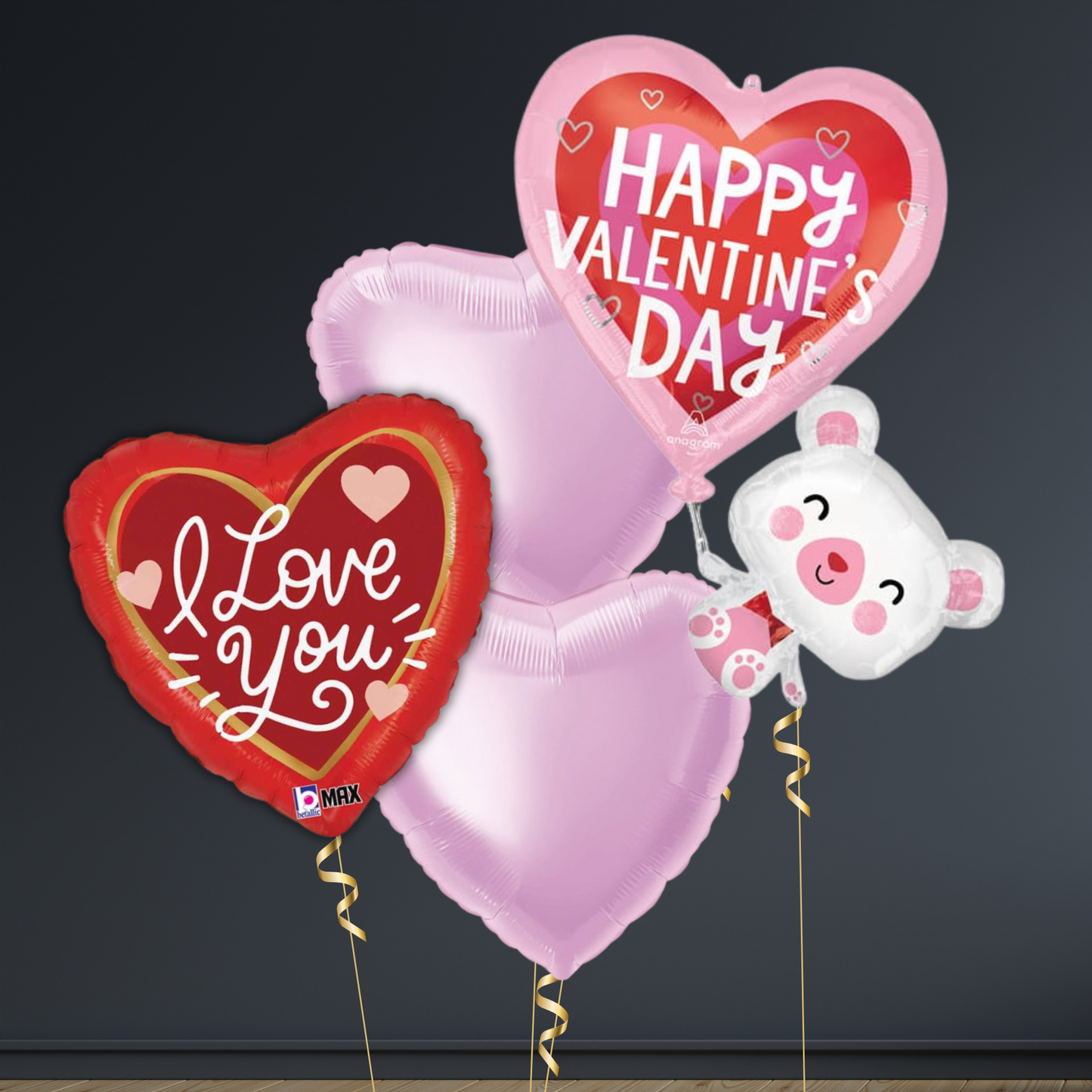 Floating Happy Valentine's Day Bear Supershape Helium Foil Balloon – 26" x 31" - The Party Hut Cheltenham