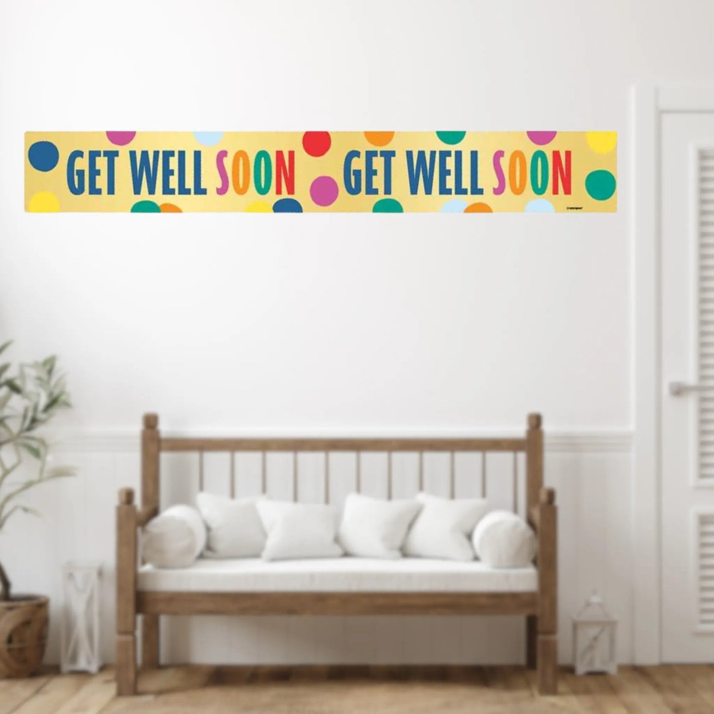 9ft Get Well Soon Foil Banner – Cheerful Recovery Decoration | The Party Hut