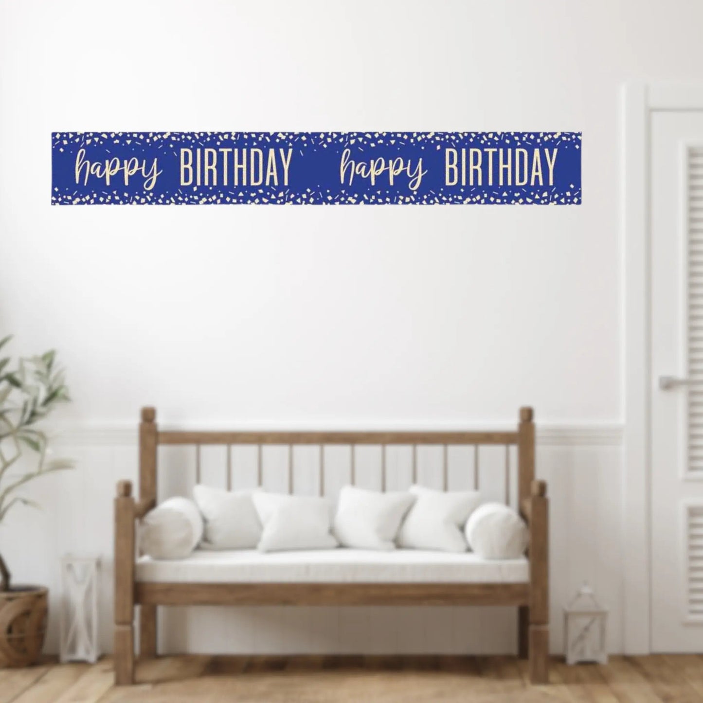 9ft Happy Birthday Confetti Foil Banner – Festive Party Decoration | The Party Hut