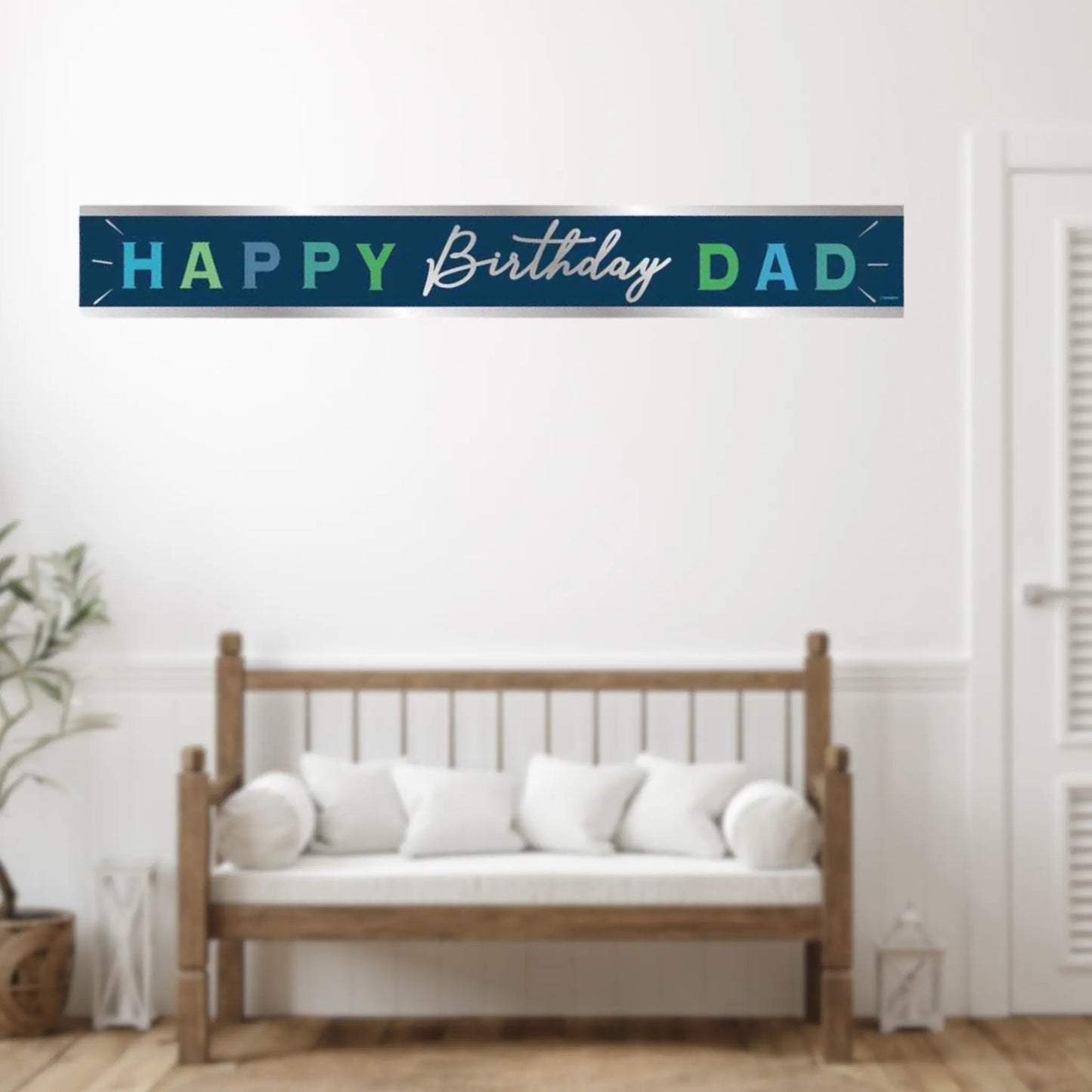 9ft Happy Birthday Dad Foil Banner – Festive Party Decoration | The Party Hut