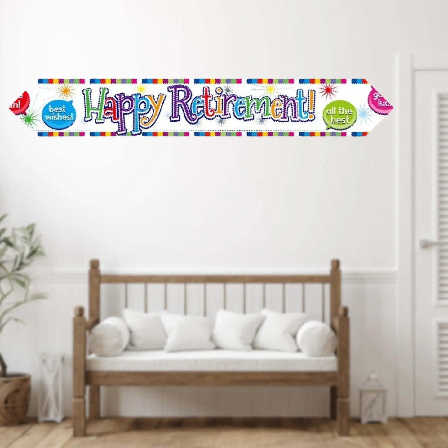 9ft Happy Retirement Foil Banner – Elegant Farewell Decoration | The Party Hut