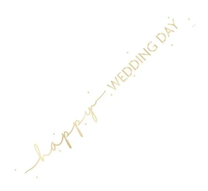 9ft "Happy Wedding Day" Foil Banner – Elegant Celebration Decoration | The Party Hut