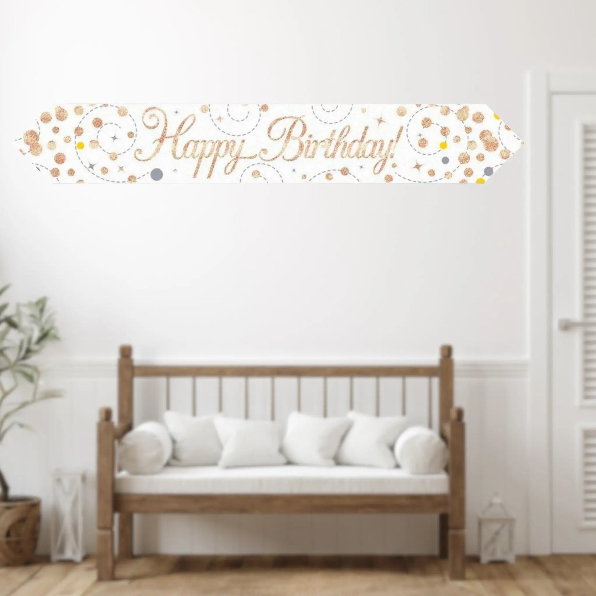 9ft Rose Gold Happy Birthday Banner