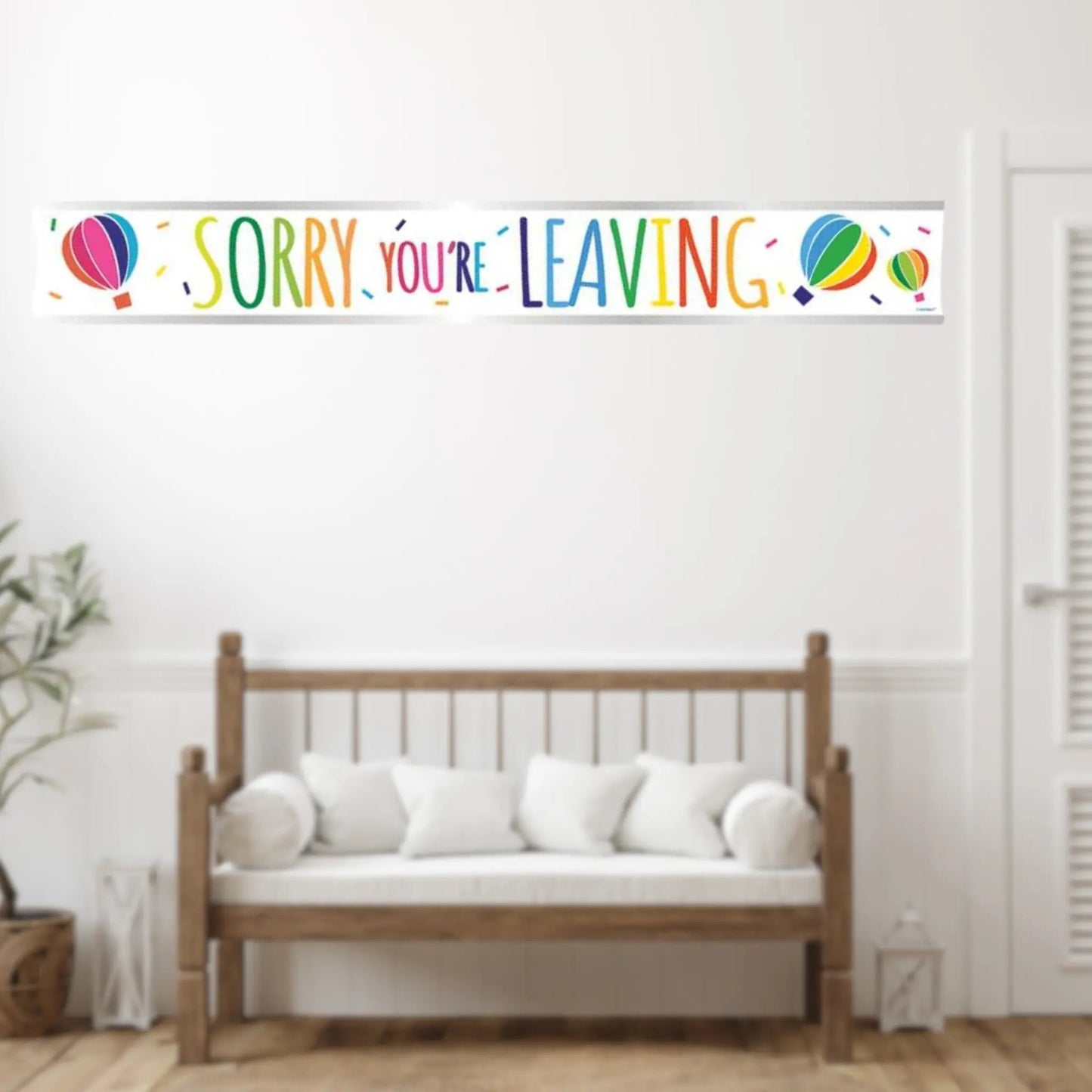 9ft "Sorry You're Leaving" Foil Banner – Elegant Farewell Decoration | The Party Hut