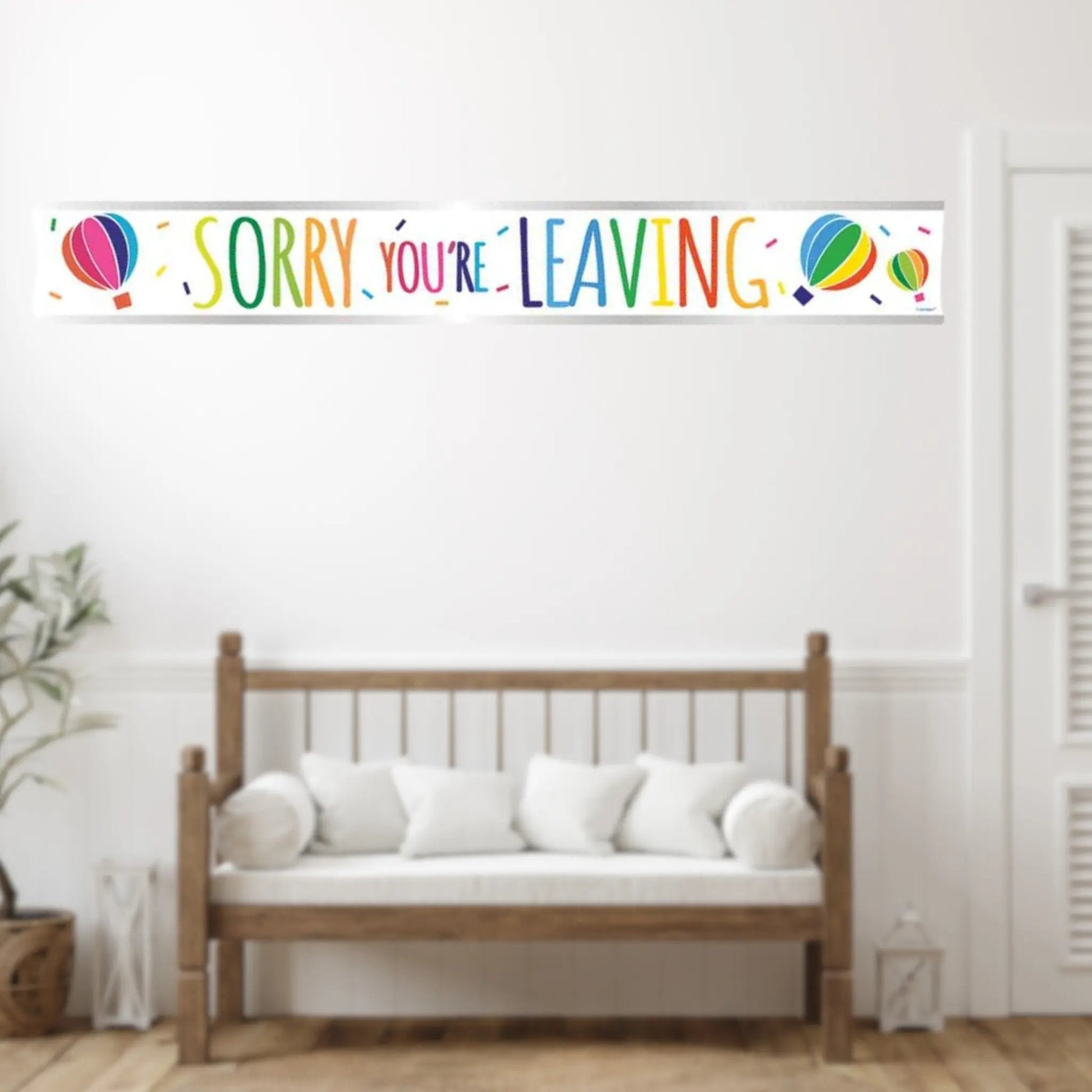 9ft "Sorry You're Leaving" Foil Banner – Elegant Farewell Decoration