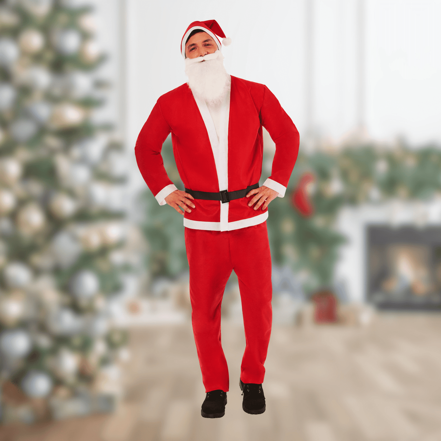 Adult Value Santa Fancy Dress Costume – Classic Christmas Outfit | The Party Hut