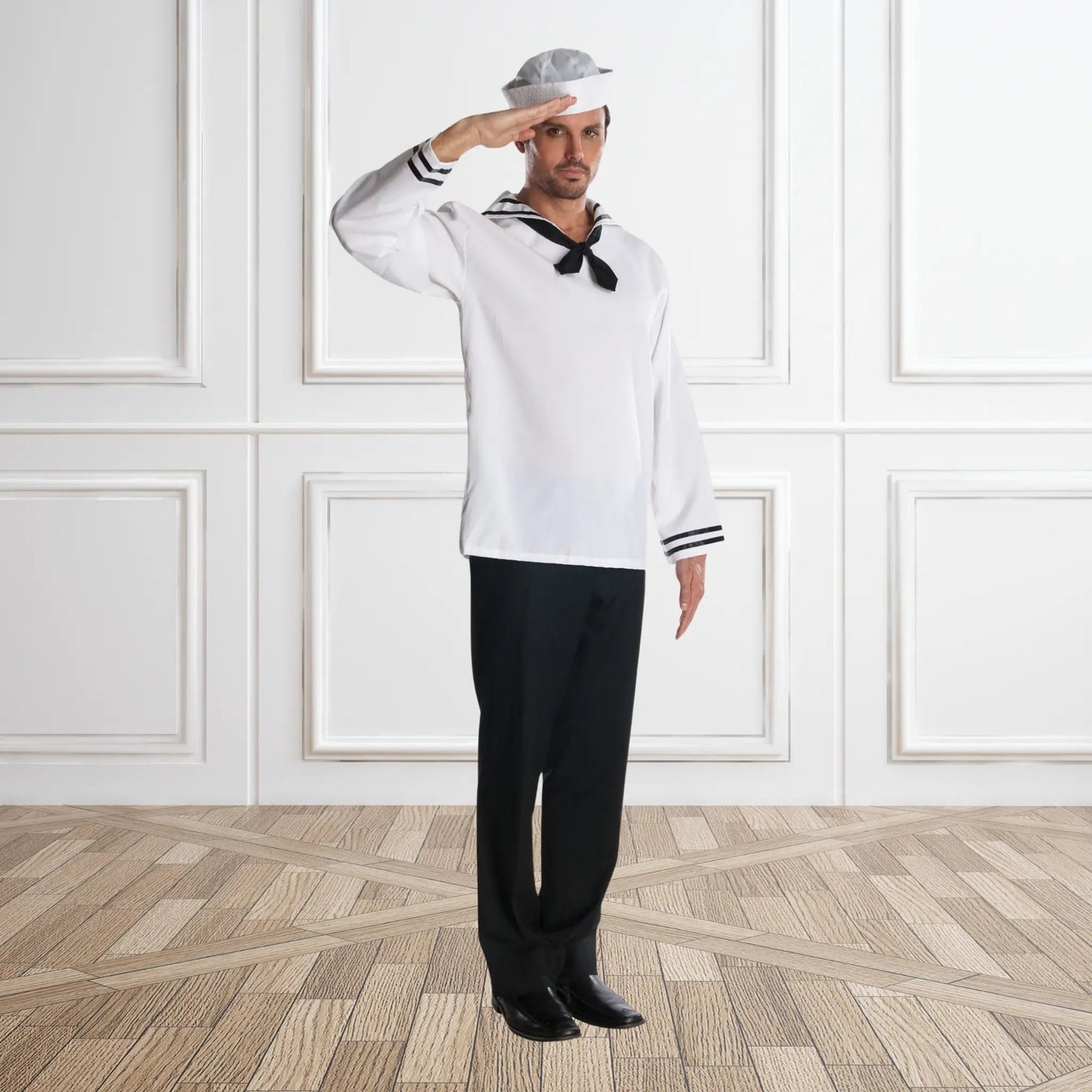 Adult White Sailor Costume - Classic Nautical Outfit | The Party Hut