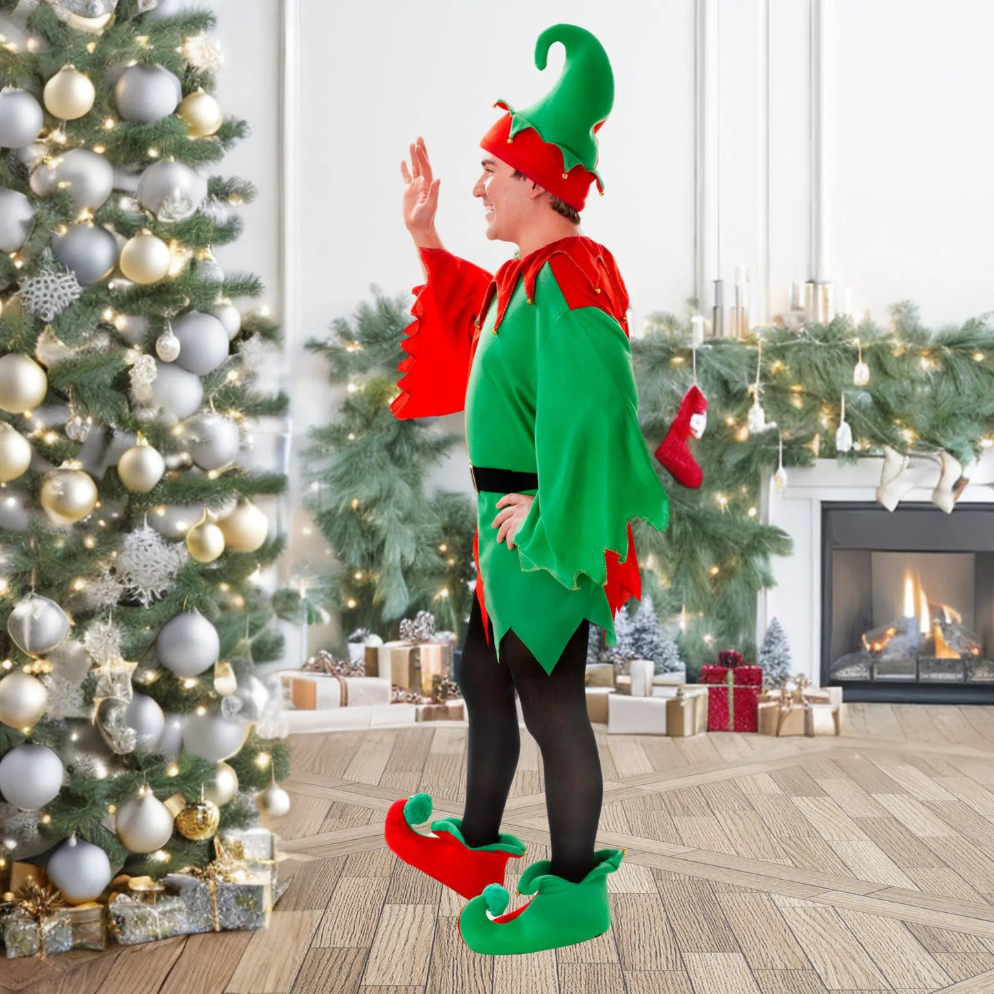 Adults Elf Santa’s Helper Costume – Fun and Festive Christmas Outfit | The Party Hut