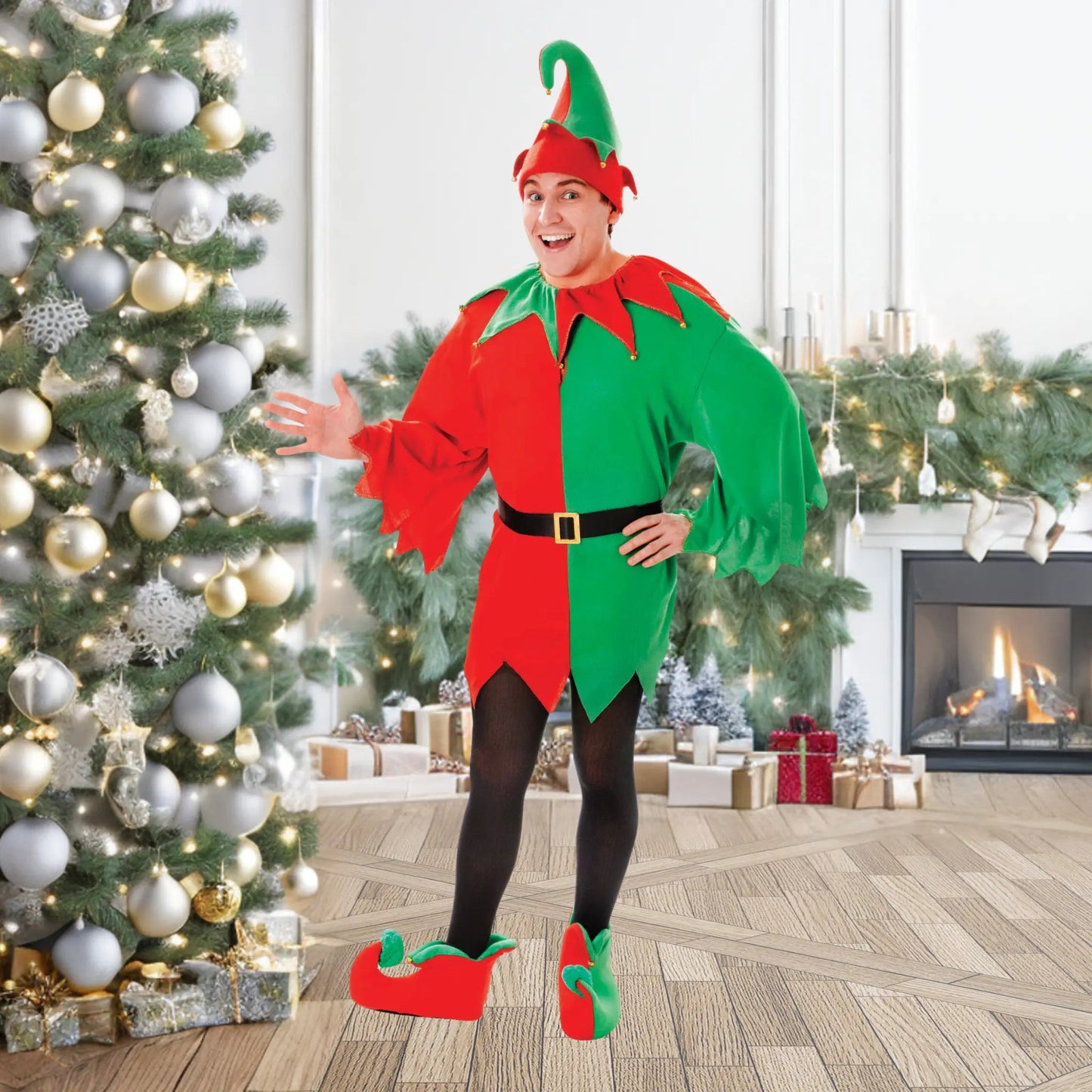 Adults Elf Santa’s Helper Costume – Fun and Festive Christmas Outfit | The Party Hut