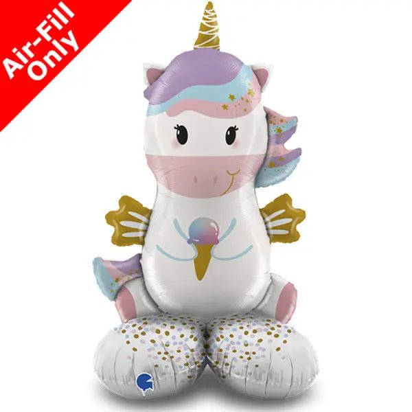 Air - Filled Pastel Unicorn Balloon Stander | The Party Hut