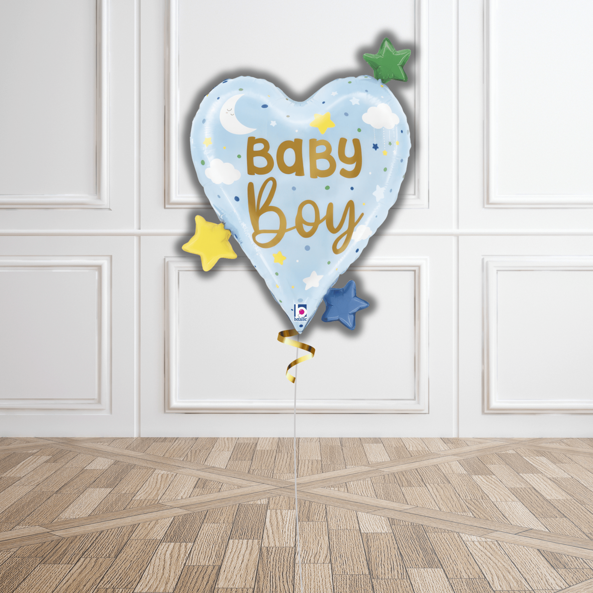 Baby Boy Heart & Stars Balloon (31inch) | The Party Hut