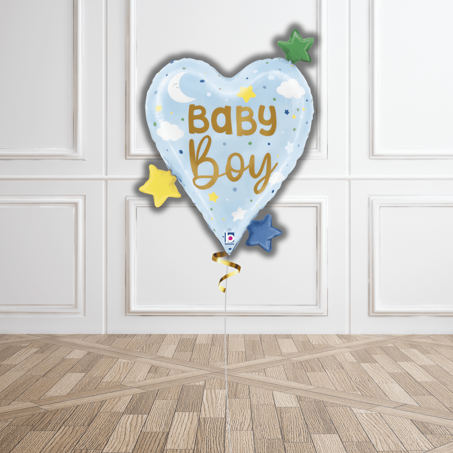 Baby Boy Heart & Stars Balloon (31inch) | The Party Hut