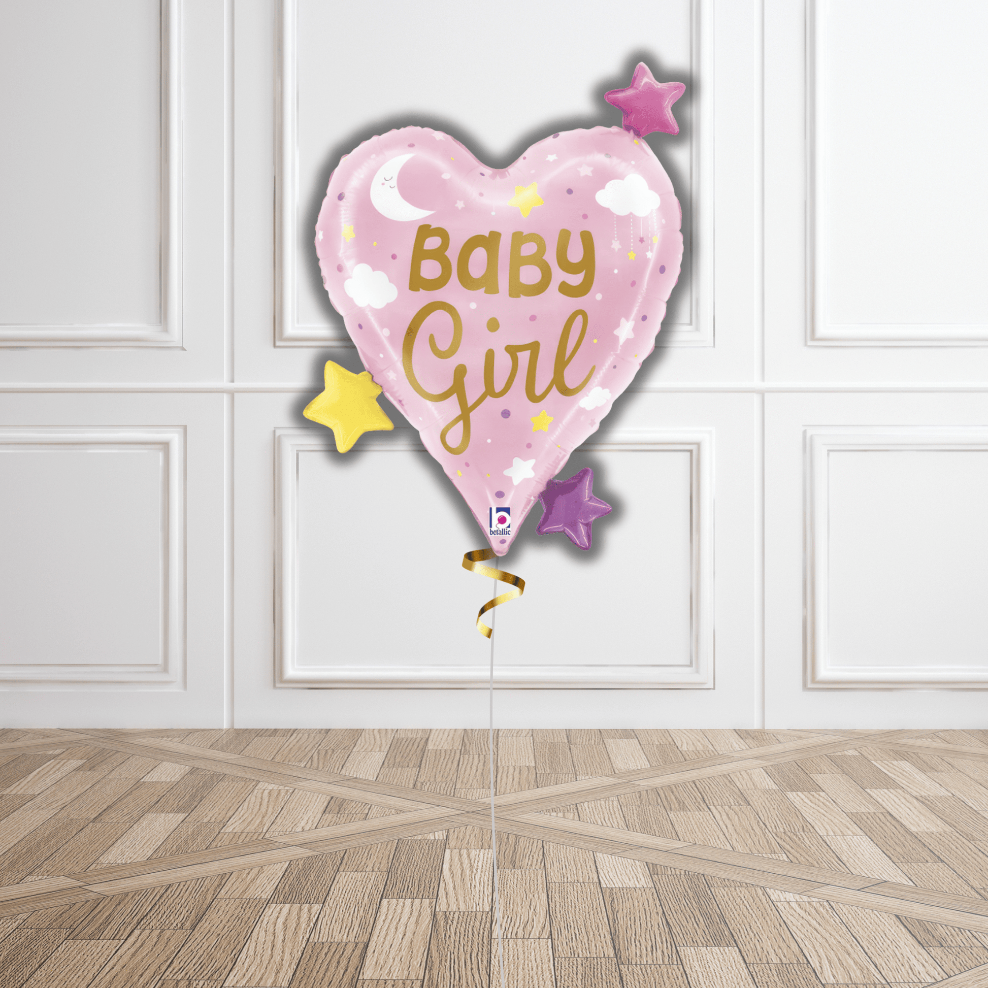 Baby Girl Heart & Stars Balloon (31inch)