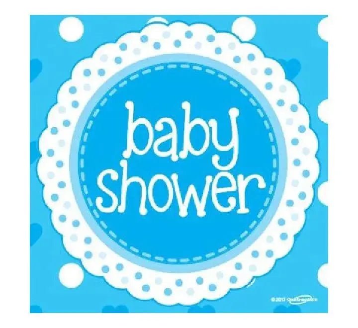 Baby Shower Napkins Blue 16pack | The Party Hut