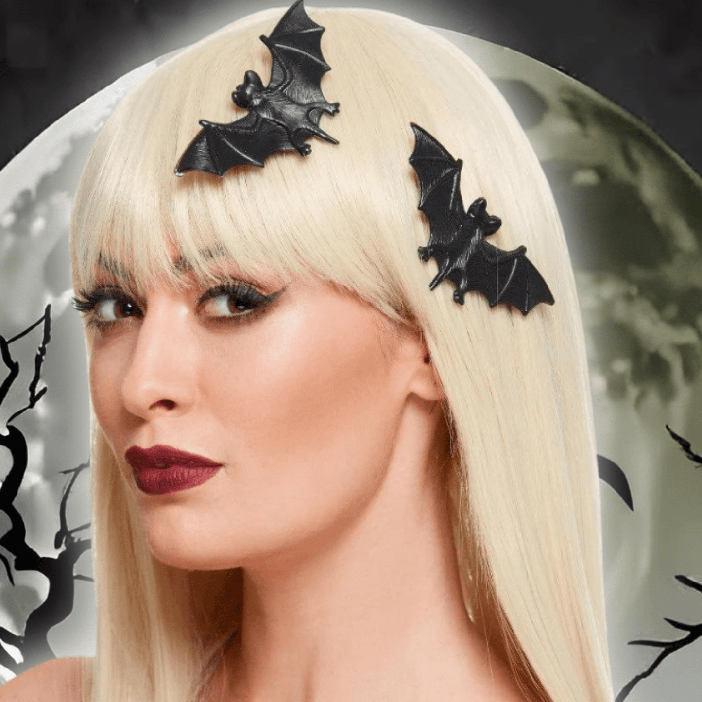 Bat Hair Clips Halloween Accessory Set | The Party Hut