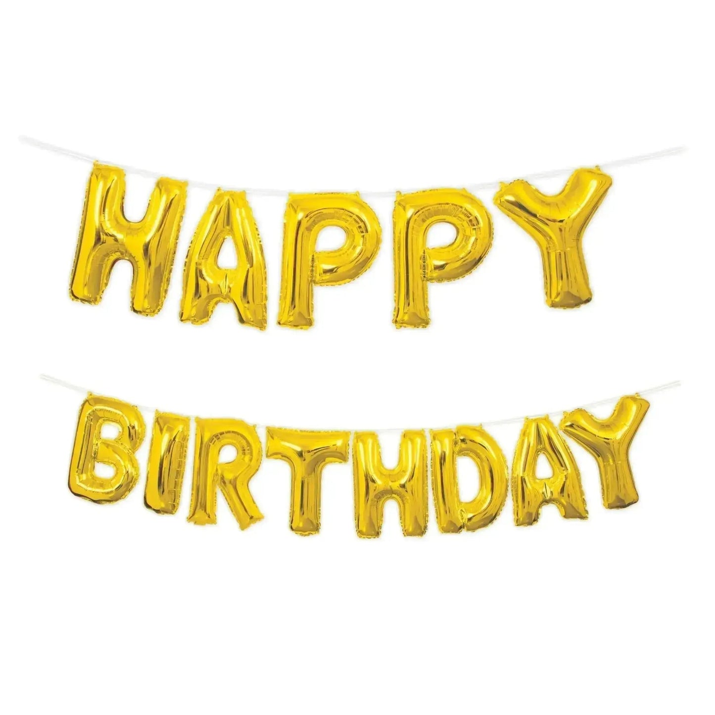 Birthday Balloon Banner - Gold | The Party Hut