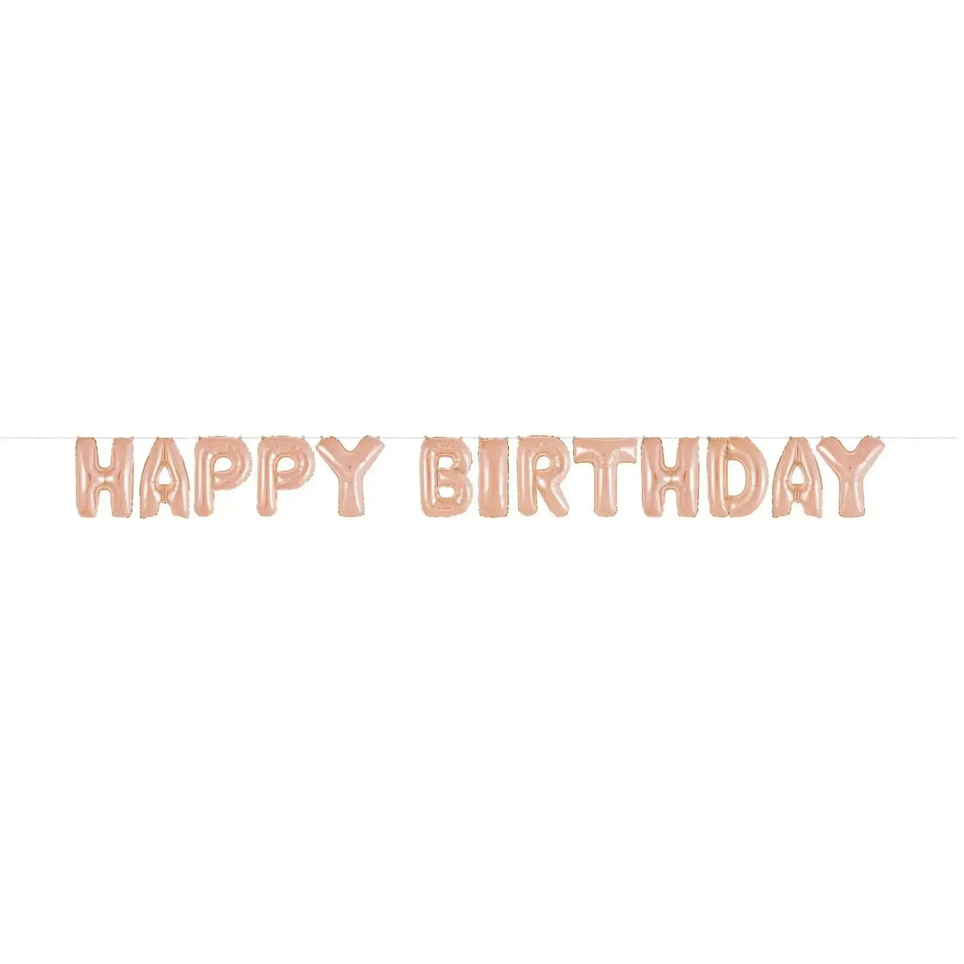 Birthday Balloon Banner - Rose Gold