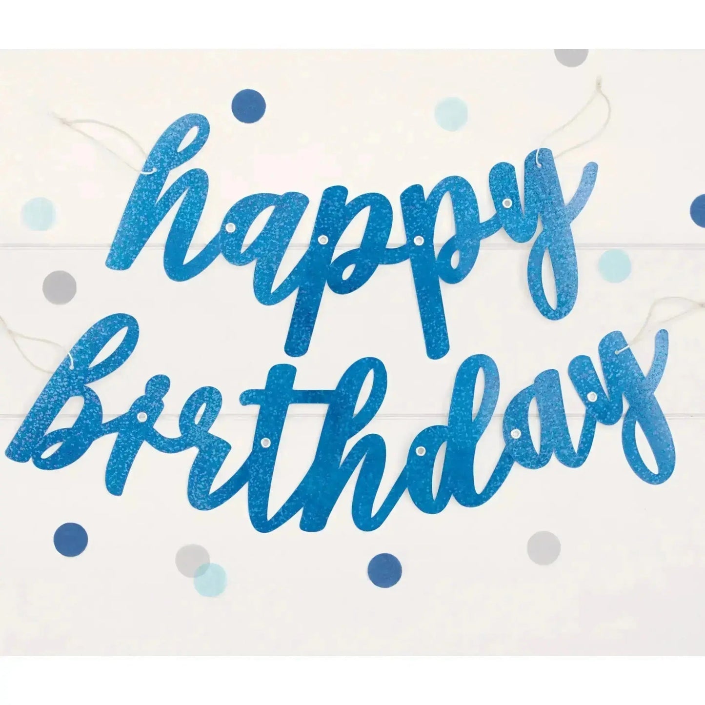 Birthday Banner - Blue Sparkle Letters | The Party Hut