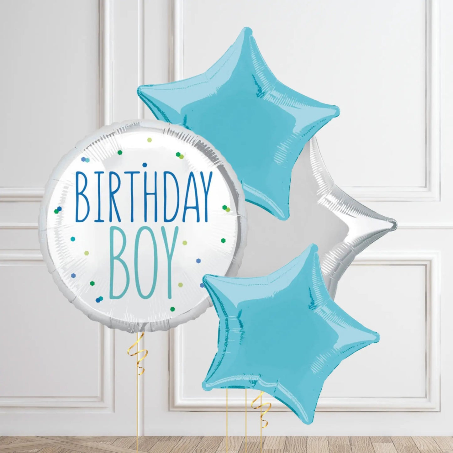 Birthday Boy Balloon Bouquet - Blue & Silver | The Party Hut