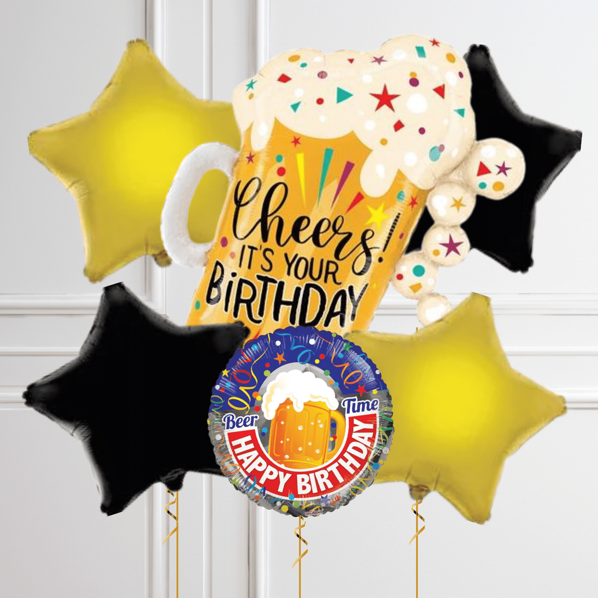 Birthday Fun Confetti Beer Foil Balloon Package