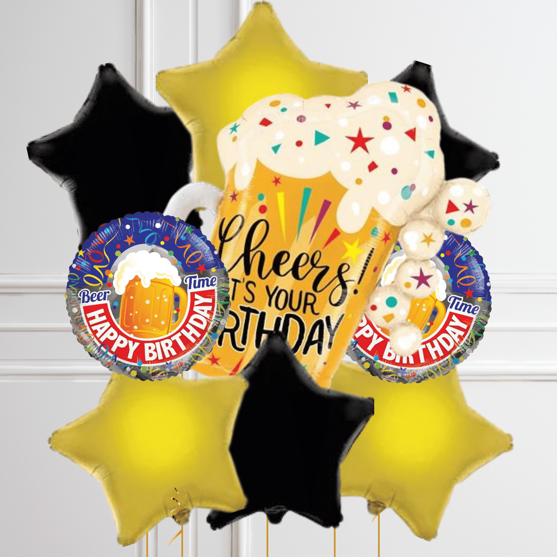 Birthday Fun Confetti Beer Foil Balloon Package