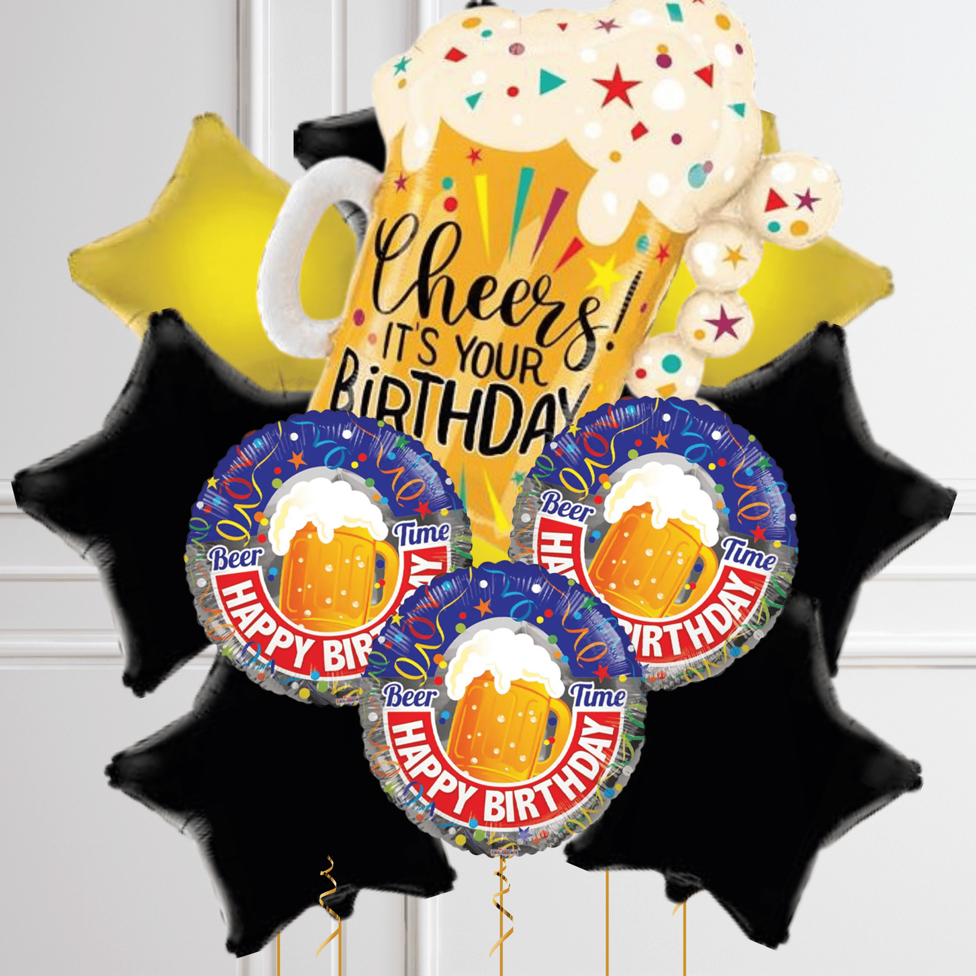 Birthday Fun Confetti Beer Foil Balloon Package