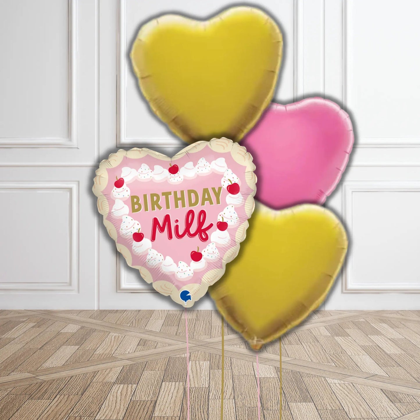 Birthday MILF Heart Balloon Bouquet | The Party Hut