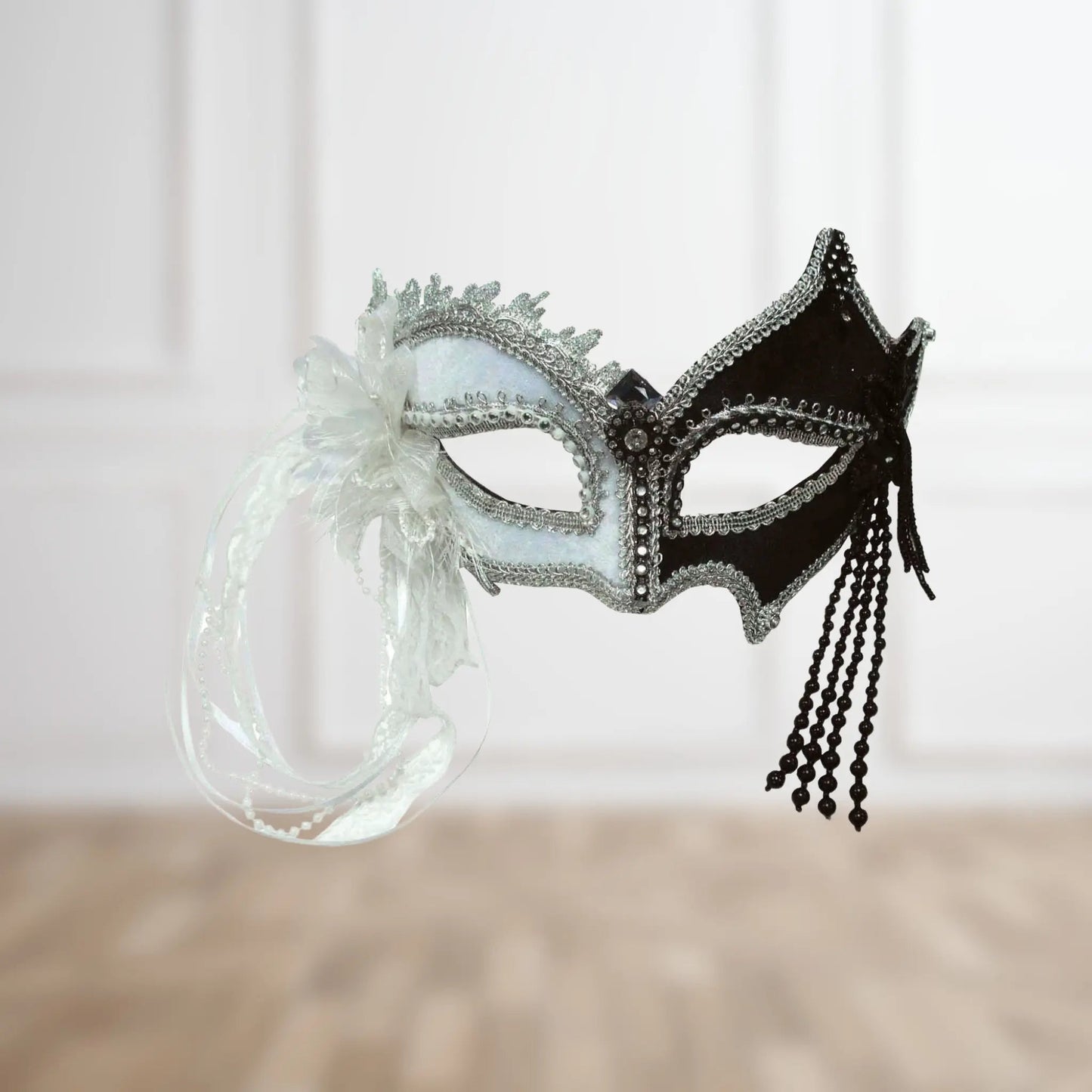 Black and White Tassel Headband – Elegant Accessory for Themed Events | The Party Hut