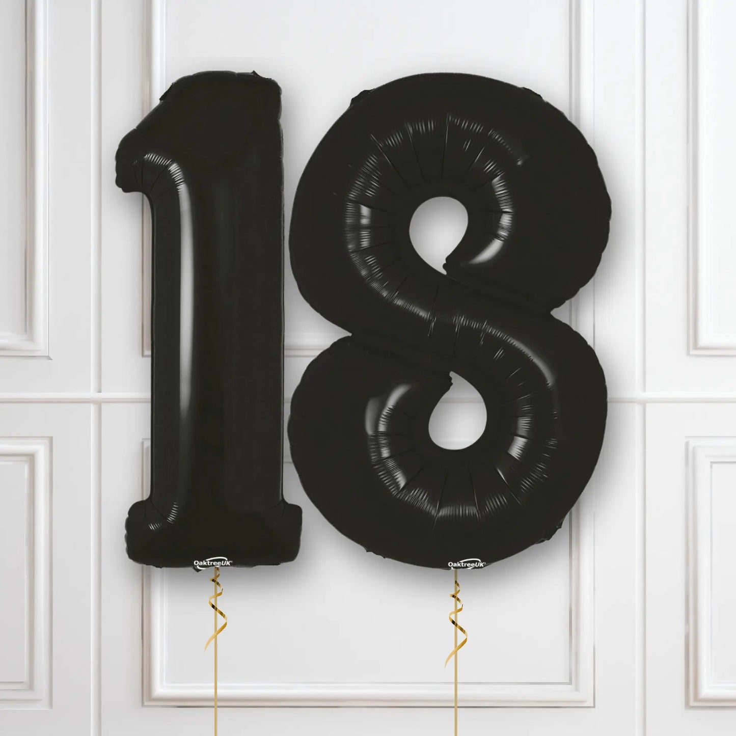 Black Birthday Number Balloons Package - Age 18 | The Party Hut