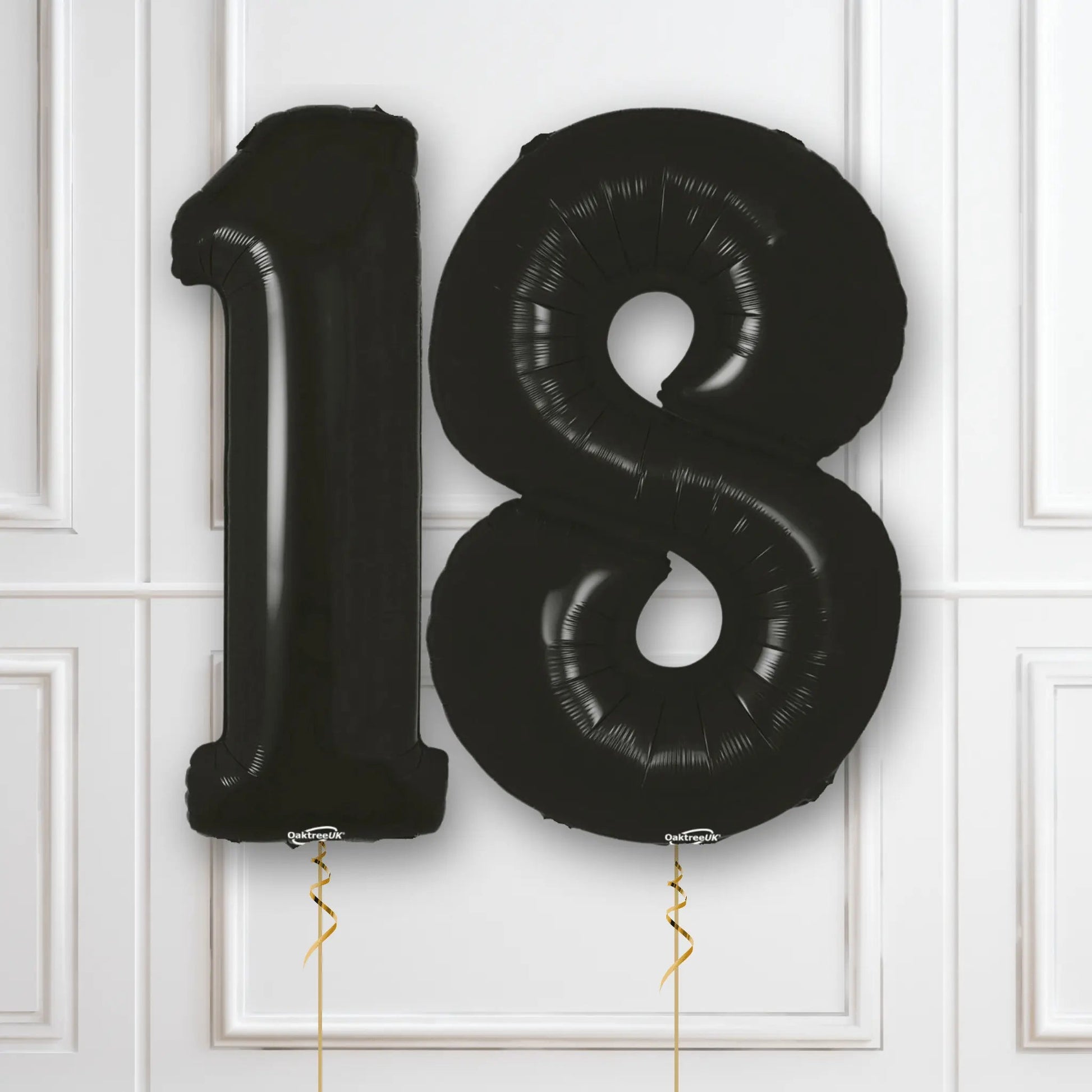 Black Birthday Number Balloons Package - Age 18