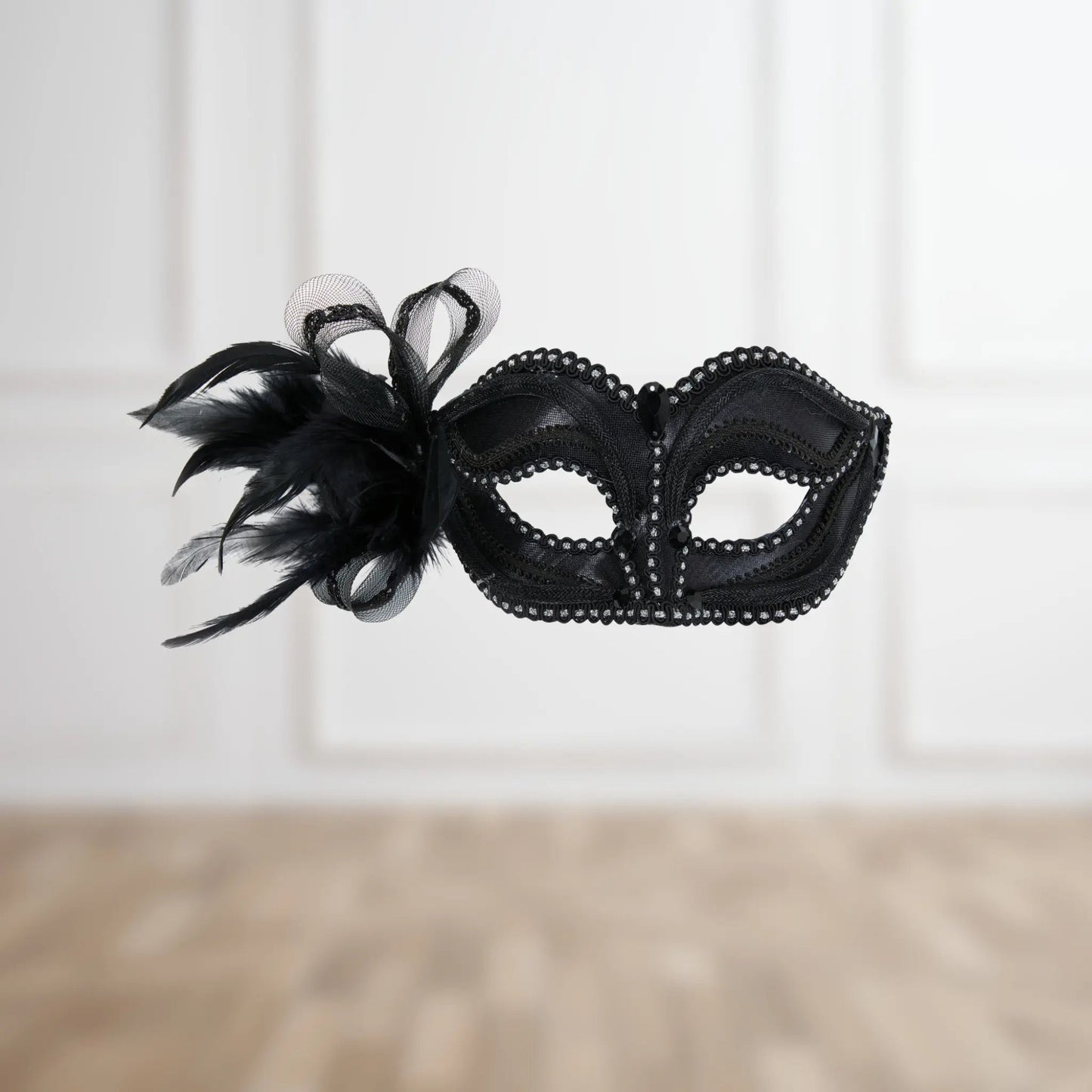 Black Eyemask with Side Decoration – Elegant Masquerade Accessory | The Party Hut