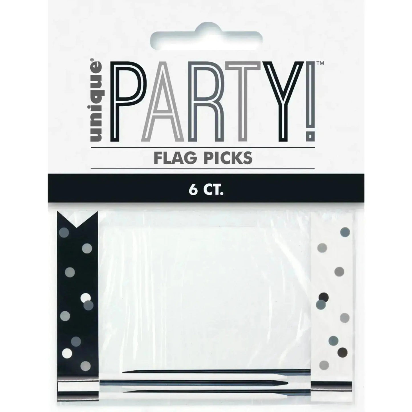 Black Sparkle Flag Picks | The Party Hut