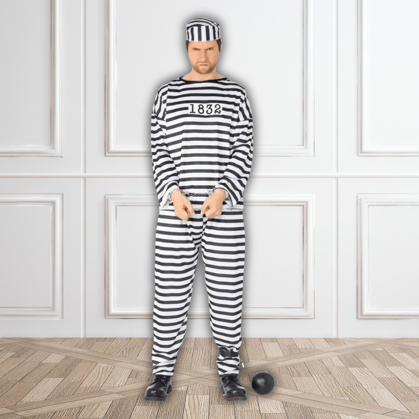 Black & White Convict Costume | The Party Hut