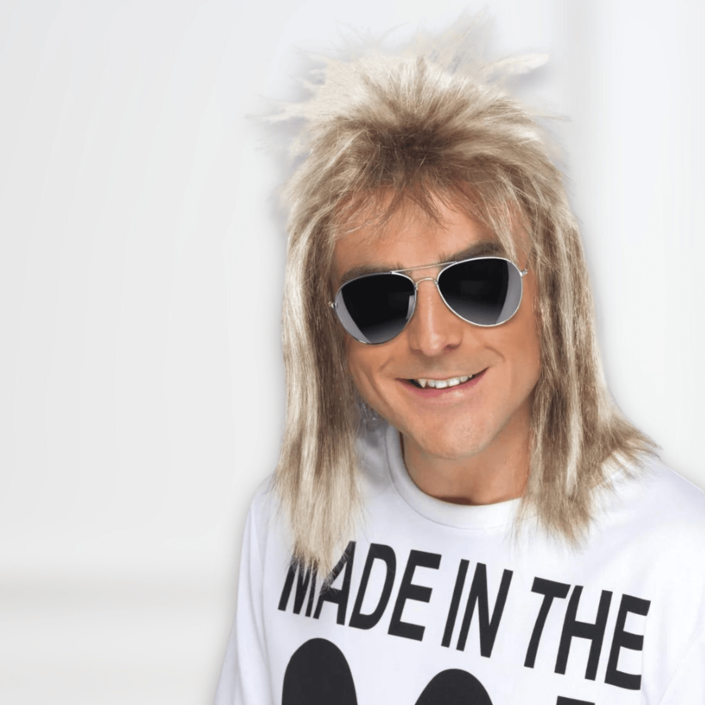 Blonde 80s Rockstar Mullet Wig | The Party Hut