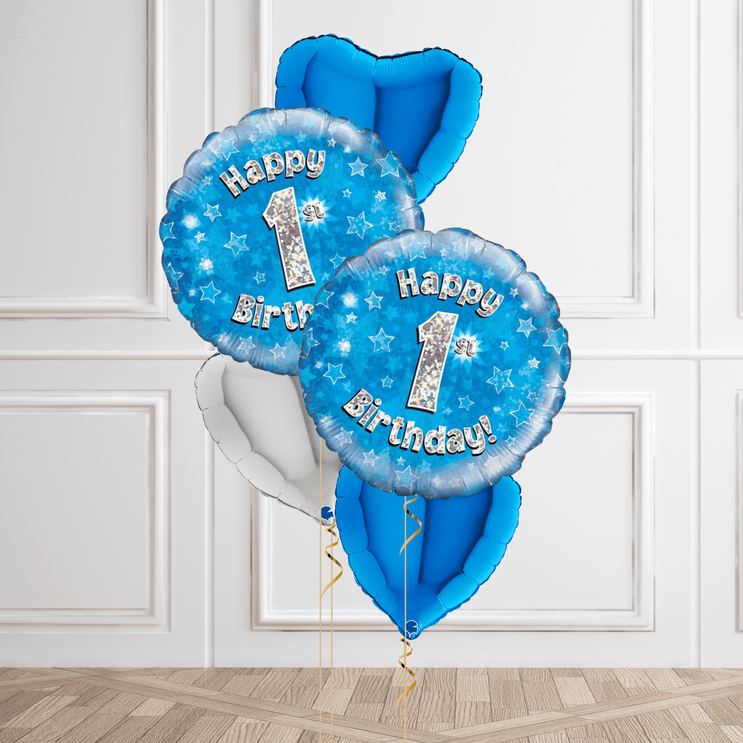 Blue Sparkle 1st Birthday Balloon Bouquet | The Party Hut