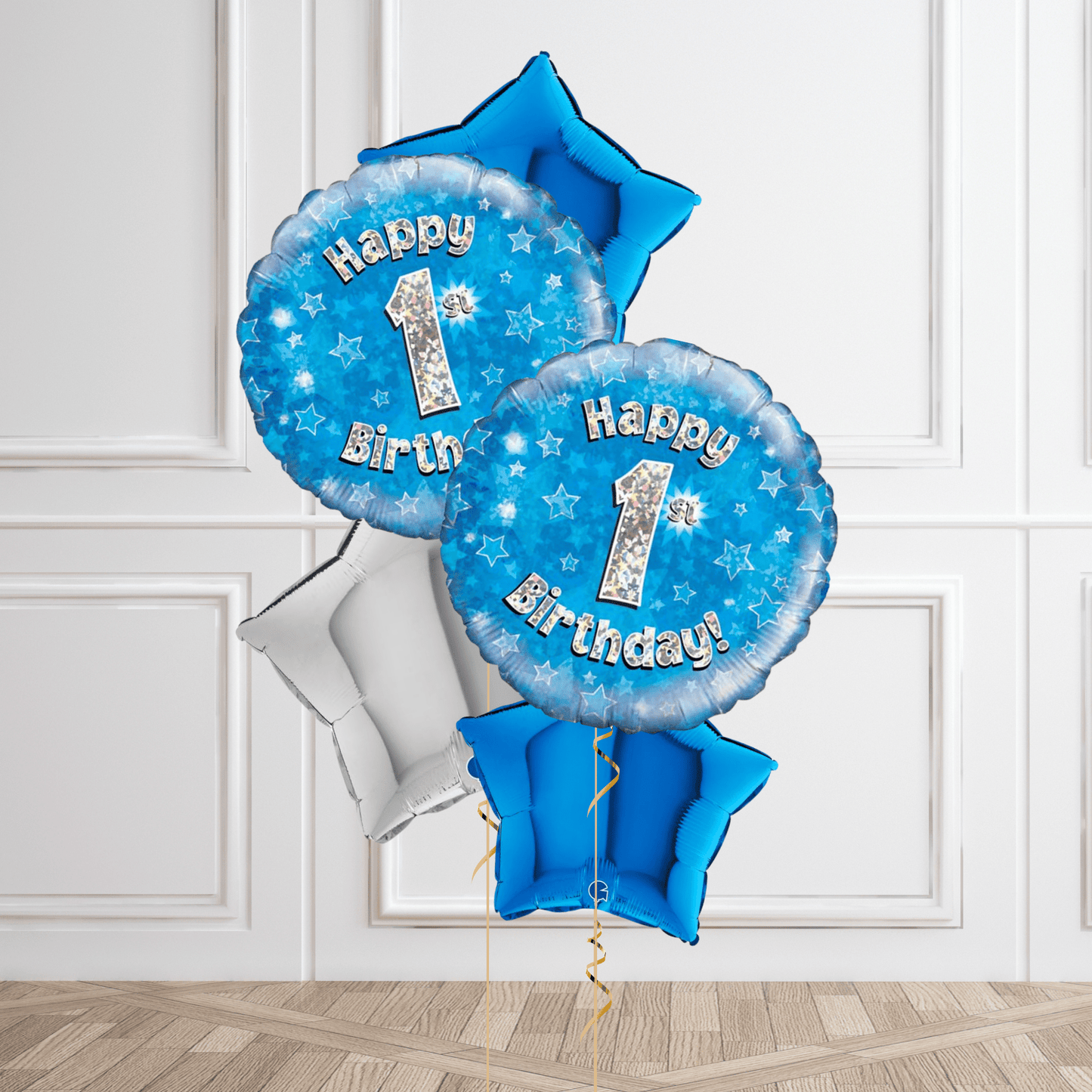 Blue Sparkle 1st Birthday Balloon Bouquet | The Party Hut