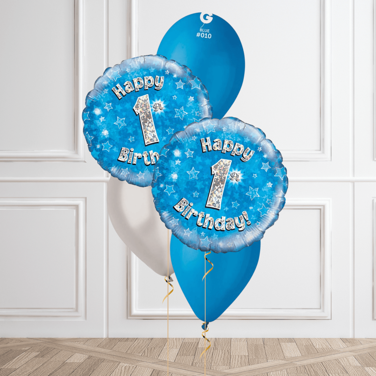 Blue Sparkle 1st Birthday Balloon Bouquet | The Party Hut