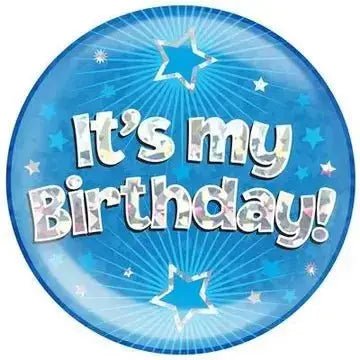 Blue Sparkle 'Its My Birthday' Badge | The Party Hut