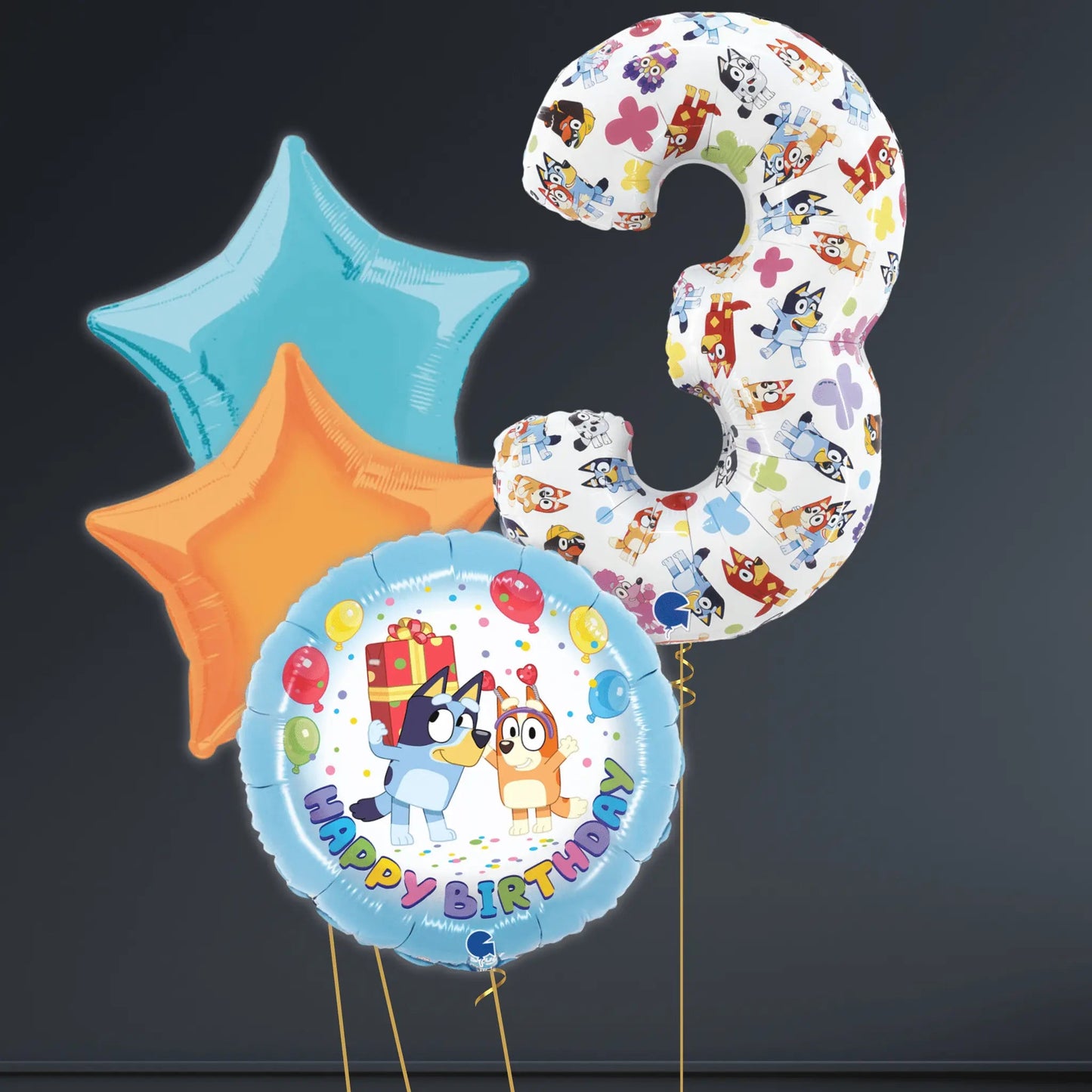 Bluey Number Three Foil Balloon – 26” | The Party Hut