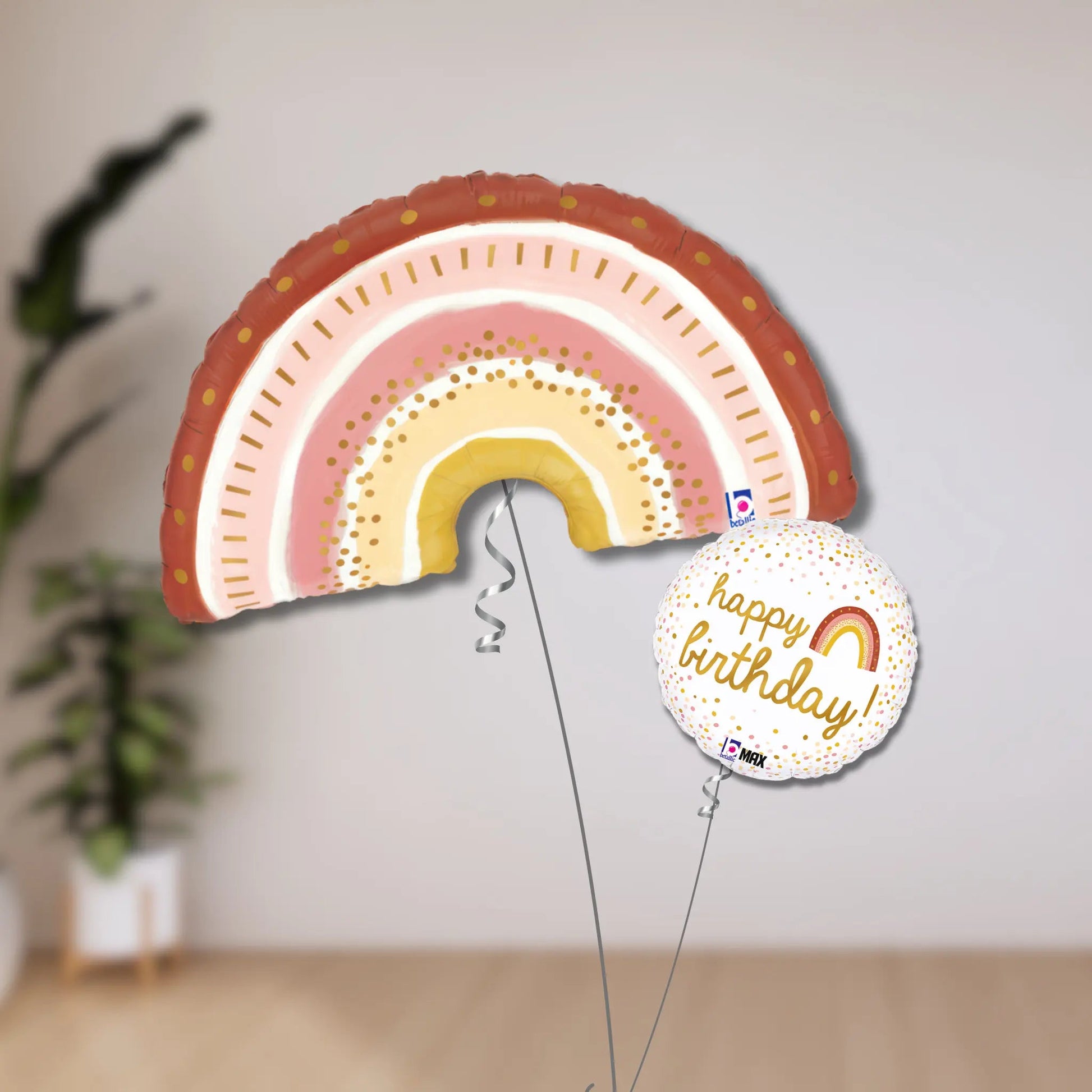 Boho Rainbow Birthday Balloon Bouquet