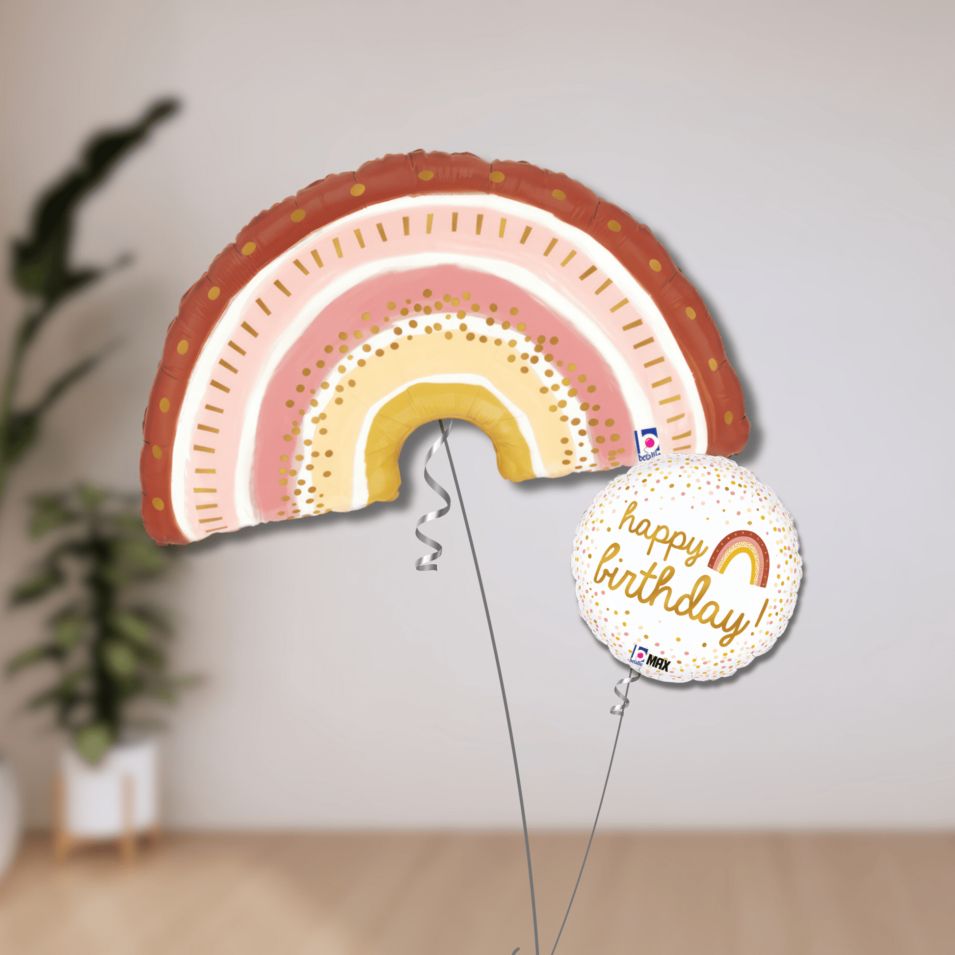 Boho Rainbow Birthday Balloon Bouquet