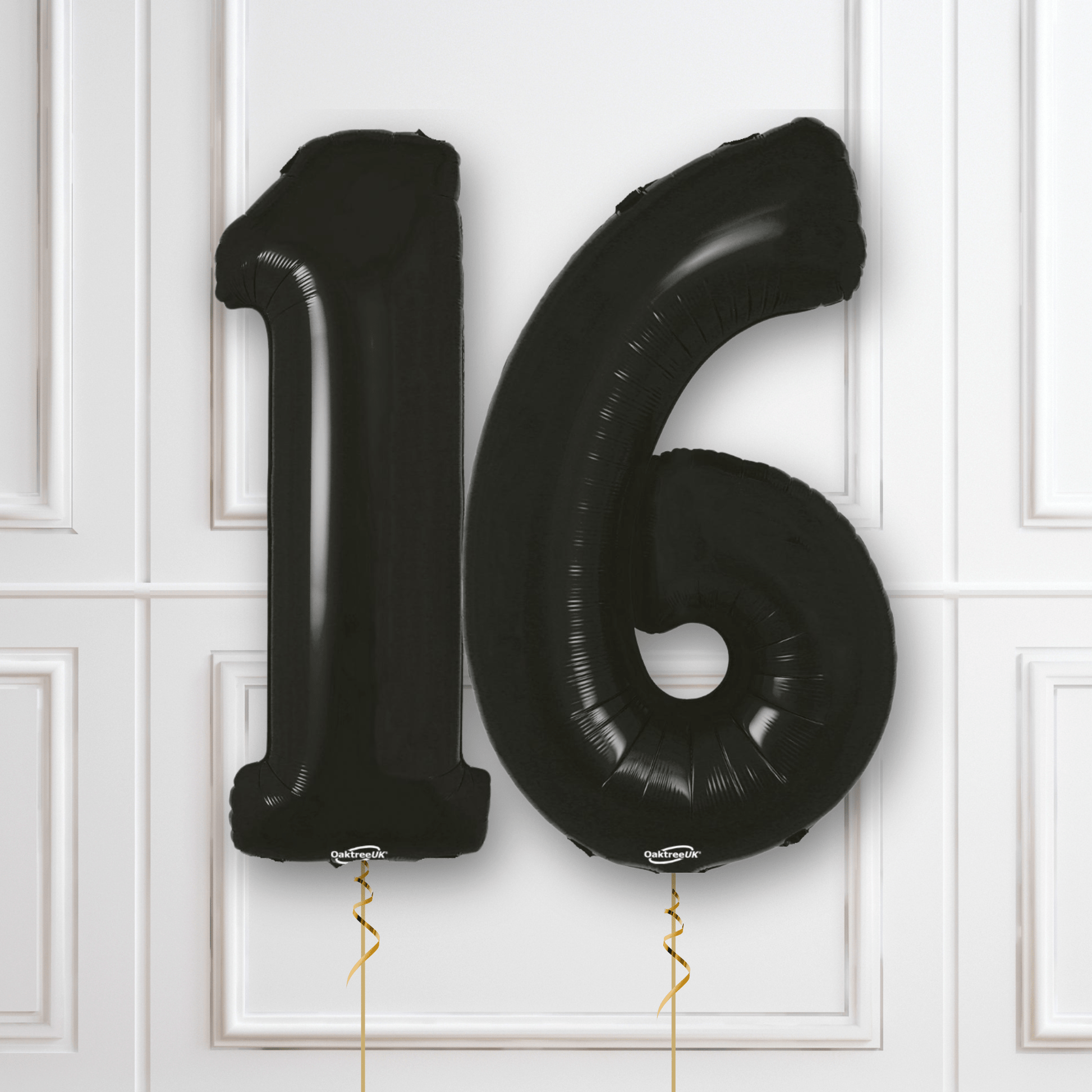 Bold Sweet 16 Black Balloon Number Package