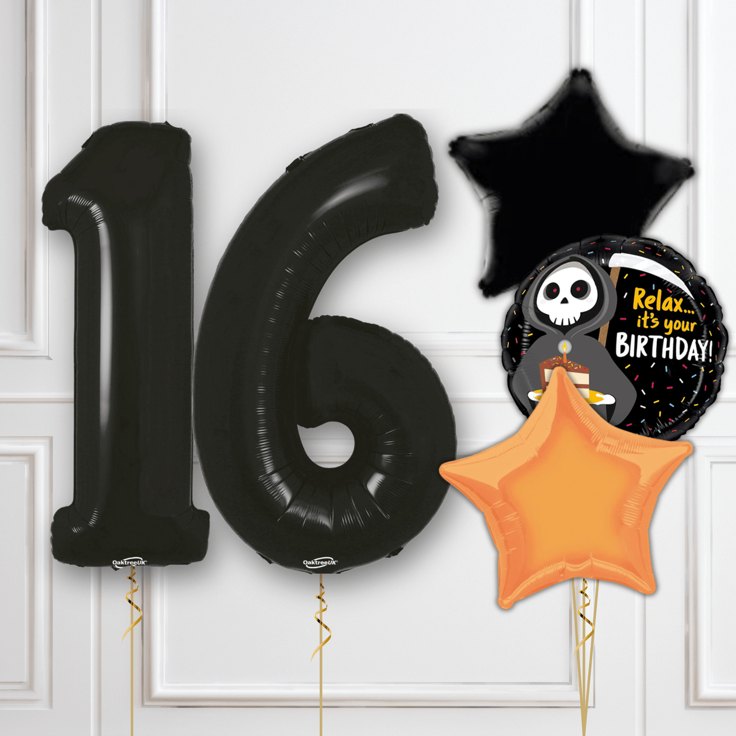 Bold Sweet 16 Black Balloon Number Package | The Party Hut