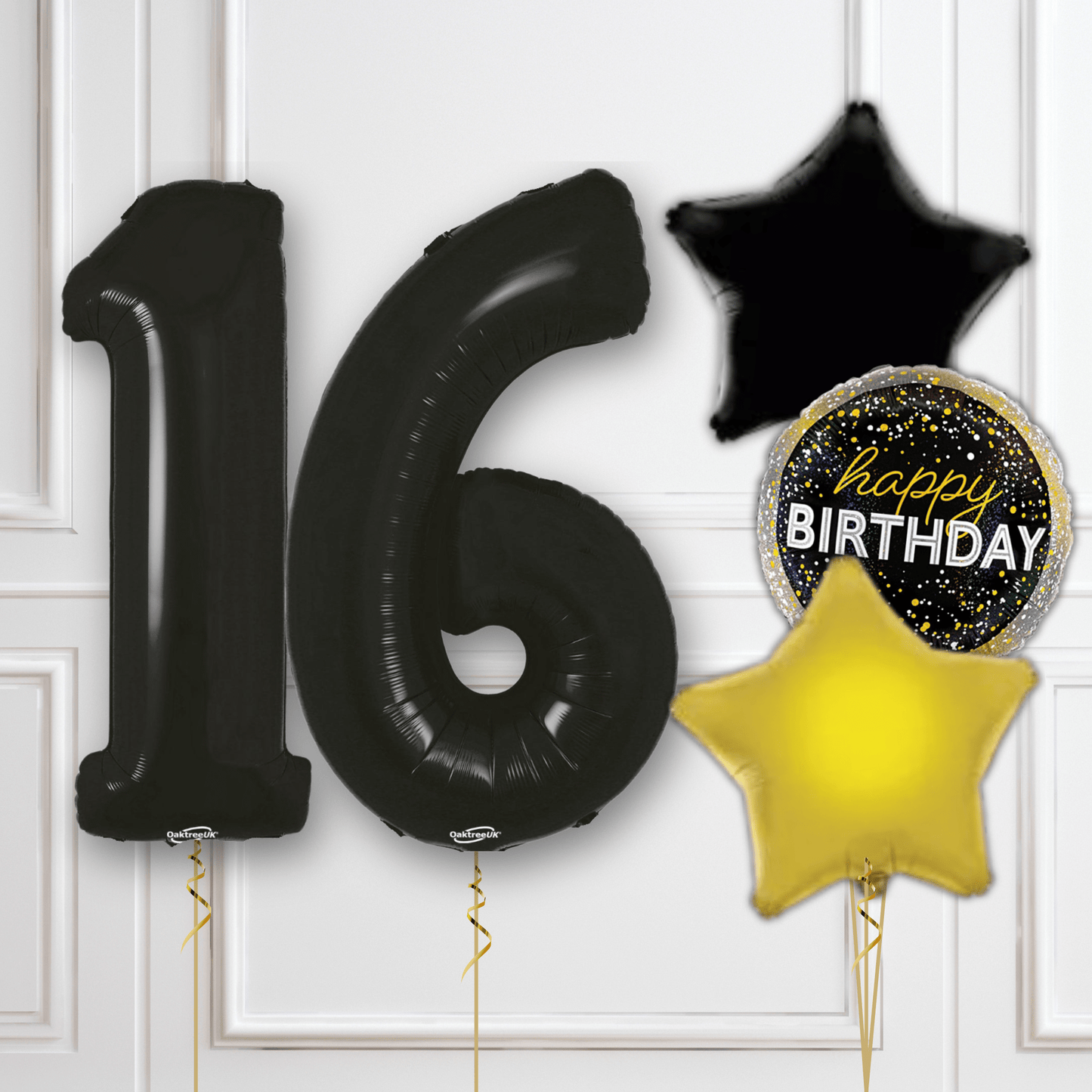 Bold Sweet 16 Black Balloon Number Package | The Party Hut