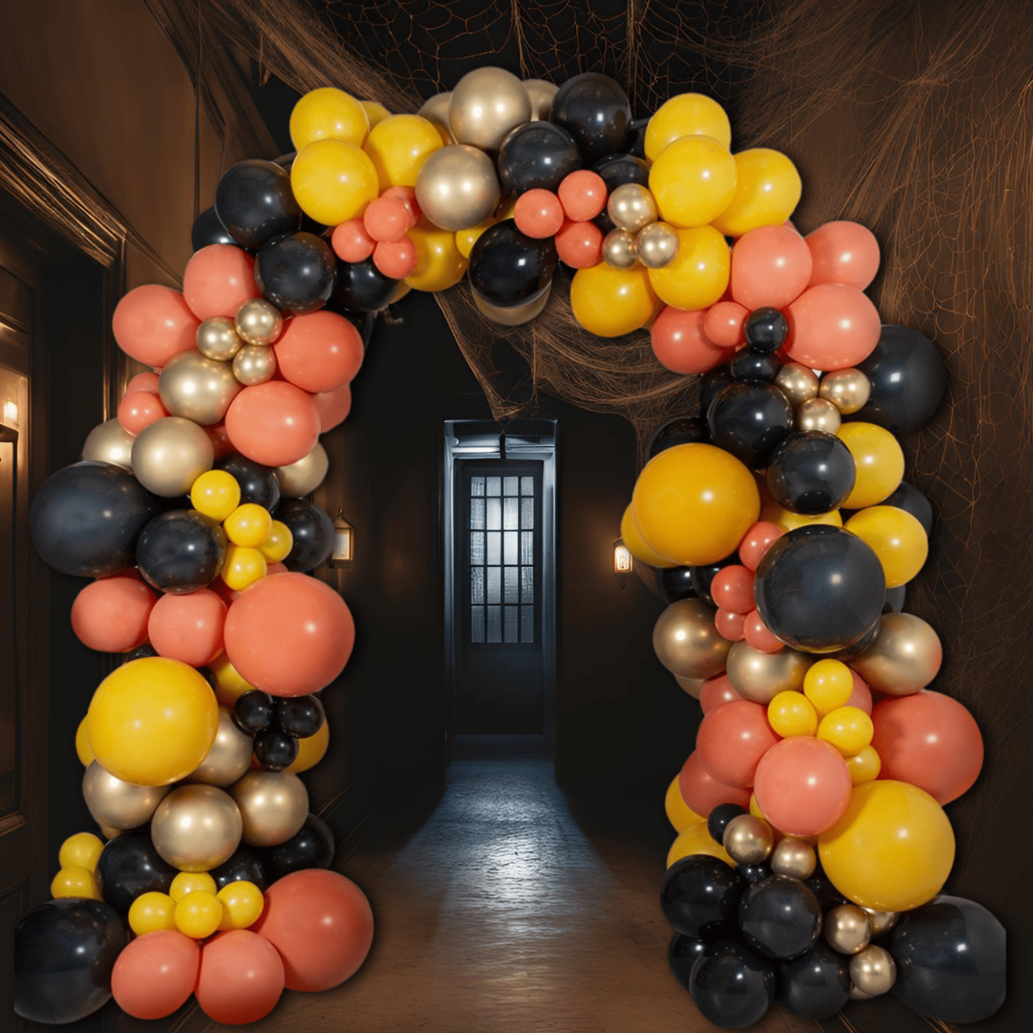 Bonfire Themed Halloween Balloon Arch (2.5m) | The Party Hut