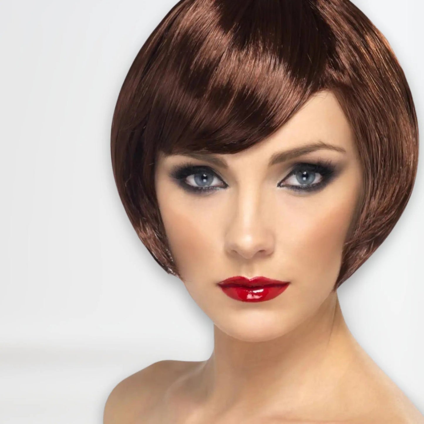 Brown Short Bob Babe Wig with Fringe | The Party Hut